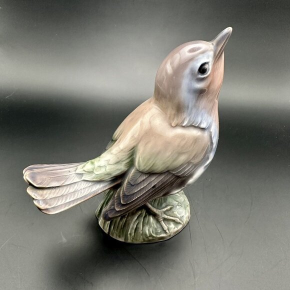 Robin Bird On Branch Dahl Jensen Copenhagen Porcelain Sculpture Figure NR. 1280 - Picture 2 of 16